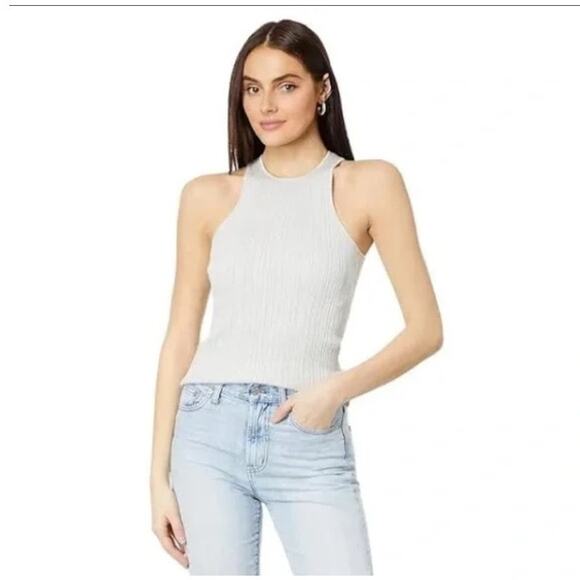 Madewell Signature Shimmer Knit Cutaway Sweater Tank Top US Women's M New - Picture 1 of 7